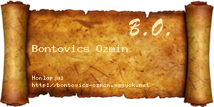 Bontovics Ozmin névjegykártya