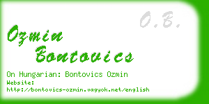 ozmin bontovics business card